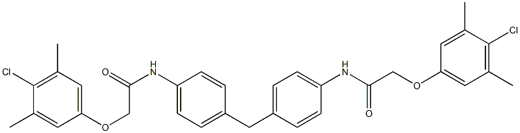 N,N'-[methylenebis(4,1-phenylene)]bis[2-(4-chloro-3,5-dimethylphenoxy)acetamide] Struktur
