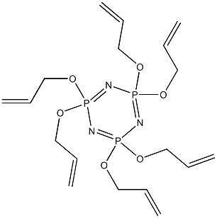 2,2,4,4,6,6-Hexakis(allyloxy)-1,3,5,2lambda5,4lambda5,6lambda5-triazatriphosphinine Struktur