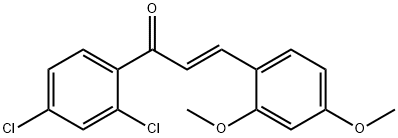 (2E)-1-(2,4-dichlorophenyl)-3-(2,4-dimethoxyphenyl)prop-2-en-1-one Struktur