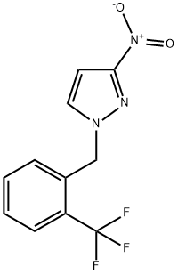 3-nitro-1-{[2-(trifluoromethyl)phenyl]methyl}-1H-pyrazole Struktur