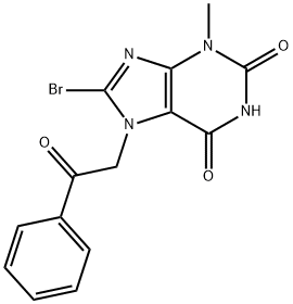 8-bromo-3-methyl-7-(2-oxo-2-phenylethyl)-3,7-dihydro-1H-purine-2,6-dione Struktur