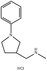 N-methyl-1-(1-phenyl-3-pyrrolidinyl)methanamine hydrochloride Struktur