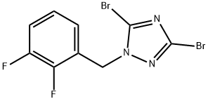 3,5-dibromo-1-[(2,3-difluorophenyl)methyl]-1H-1,2,4-triazole Struktur