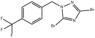 3,5-dibromo-1-{[4-(trifluoromethyl)phenyl]methyl}-1H-1,2,4-triazole Struktur