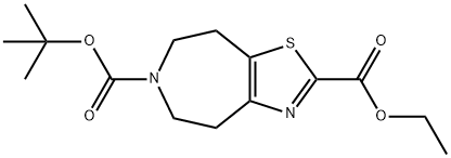 6-Tert-Butyl 2-Ethyl 7,8-Dihydro-4H-Thiazolo[4,5-D]Azepine-2,6(5H)-Dicarboxylate Struktur