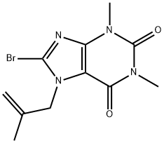 8-bromo-1,3-dimethyl-7-(2-methylprop-2-enyl)purine-2,6-dione Struktur