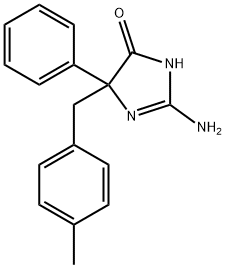 2-amino-5-[(4-methylphenyl)methyl]-5-phenyl-4,5-dihydro-1H-imidazol-4-one Struktur