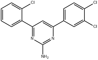 4-(2-chlorophenyl)-6-(3,4-dichlorophenyl)pyrimidin-2-amine Struktur