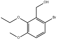 (6-Bromo-2-ethoxy-3-methoxy-phenyl)-methanol Struktur