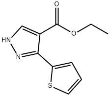 ethyl 5-(thiophen-2-yl)-1H-pyrazole-4-carboxylate Struktur