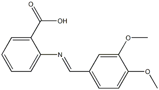 Benzoic acid,2-[[(3,4-dimethoxyphenyl)methylene]amino]- Struktur