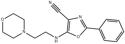 5-(2-morpholin-4-ylethylamino)-2-phenyl-1,3-oxazole-4-carbonitrile Struktur