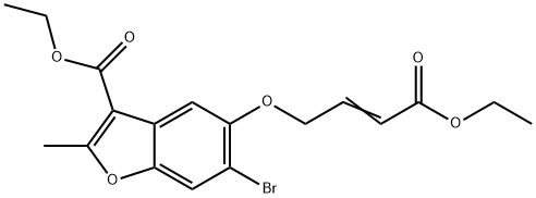 ethyl (E)-6-bromo-5-((4-ethoxy-4-oxobut-2-en-1-yl)oxy)-2-methylbenzofuran-3-carboxylate Struktur