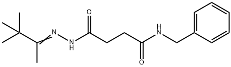 N-benzyl-4-oxo-4-[2-(1,2,2-trimethylpropylidene)hydrazino]butanamide Struktur