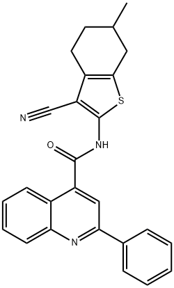 N-(3-cyano-6-methyl-4,5,6,7-tetrahydrobenzo[b]thiophen-2-yl)-2-phenylquinoline-4-carboxamide Struktur