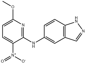2-(1H-5-indazolylamino)-6-methoxy-3-nitropyridine Struktur