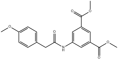 dimethyl 5-[[2-(4-methoxyphenyl)acetyl]amino]benzene-1,3-dicarboxylate Struktur