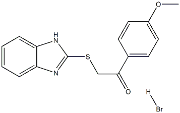 2-((1H-benzo[d]imidazol-2-yl)thio)-1-(4-methoxyphenyl)ethan-1-one hydrobromide Struktur