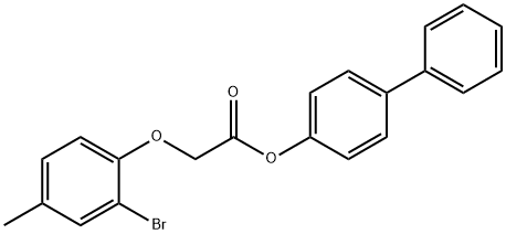 4-biphenylyl (2-bromo-4-methylphenoxy)acetate Struktur