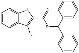 N-benzhydryl-3-chloro-1-benzothiophene-2-carboxamide 結(jié)構(gòu)式