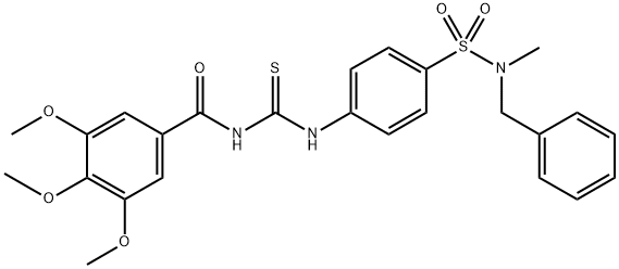 N-{[(4-{[benzyl(methyl)amino]sulfonyl}phenyl)amino]carbonothioyl}-3,4,5-trimethoxybenzamide Struktur