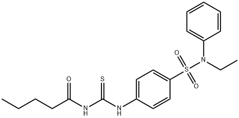 N-{[(4-{[ethyl(phenyl)amino]sulfonyl}phenyl)amino]carbonothioyl}pentanamide Structure