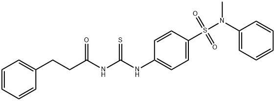 N-{[(4-{[methyl(phenyl)amino]sulfonyl}phenyl)amino]carbonothioyl}-3-phenylpropanamide Struktur