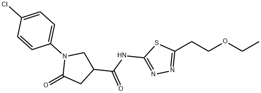 1-(4-chlorophenyl)-N-[5-(2-ethoxyethyl)-1,3,4-thiadiazol-2-yl]-5-oxopyrrolidine-3-carboxamide Struktur