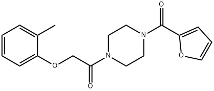 1-(2-furoyl)-4-[(2-methylphenoxy)acetyl]piperazine Struktur
