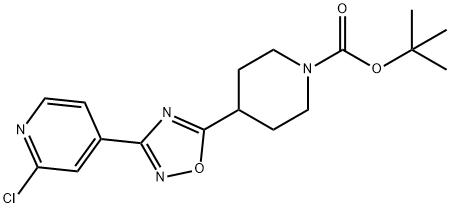 4-[3-(2-Chloro-pyridin-4-yl)-[1,2,4]oxadiazol-5-yl]-piperidine-1-carboxylic acid tert-butyl ester Structure