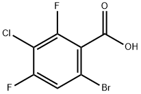 6-bromo-3-chloro-2,4-difluorobenzoic acid Struktur