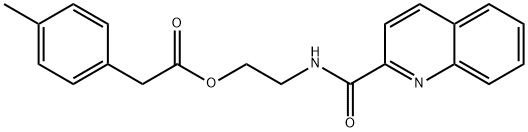 2-[(2-quinolinylcarbonyl)amino]ethyl (4-methylphenyl)acetate Struktur