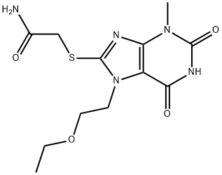 2-((7-(2-ethoxyethyl)-3-methyl-2,6-dioxo-2,3,6,7-tetrahydro-1H-purin-8-yl)thio)acetamide Struktur