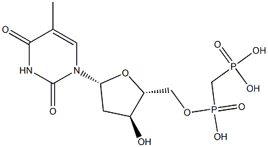 Thymidine, 5'-[hydrogen (phosphonomethyl)phosphonate] Struktur