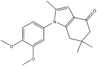 1-(3.4-二甲氧苯基)-2,6,6-三甲基-5,7-二氫吲哚-4-酮 結(jié)構(gòu)式