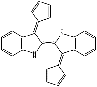 (2E)-3-cyclopenta-2,4-dien-1-ylidene-2-(3-cyclopenta-2,4-dien-1-ylidene-1H-indol-2-ylidene)-1H-indole Struktur