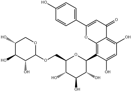 4H-1-Benzopyran-4-one,5,7-dihydroxy-2-(4-hydroxyphenyl)-8-(6-O-D-xylopyranosyl-b-D-glucopyranosyl)- Struktur