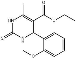 ethyl 4-(2-methoxyphenyl)-6-methyl-2-thioxo-1,2,3,4-tetrahydropyrimidine-5-carboxylate Struktur