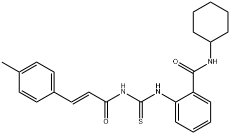 N-cyclohexyl-2-[({[3-(4-methylphenyl)acryloyl]amino}carbonothioyl)amino]benzamide Struktur