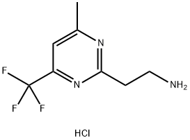 2-[4-methyl-6-(trifluoromethyl)pyrimidin-2-yl]ethan-1-amine hydrochloride Struktur