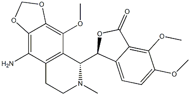 (3S)-3-[(5R)-9-amino-4-methoxy-6-methyl-7,8-dihydro-5H-[1,3]dioxolo[4,5-g]isoquinolin-5-yl]-6,7-dimethoxy-3H-2-benzofuran-1-one Struktur
