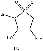 4-amino-2-bromotetrahydro-3-thiopheneol 1,1-dioxide hydrochloride Struktur