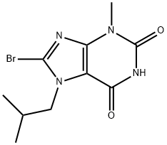 8-bromo-7-isobutyl-3-methyl-3,7-dihydro-1H-purine-2,6-dione Struktur