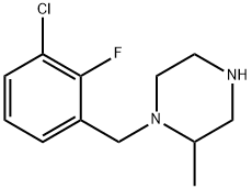 1-[(3-chloro-2-fluorophenyl)methyl]-2-methylpiperazine Struktur