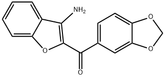 (3-Amino-benzofuran-2-yl)-benzo[1,3]dioxol-5-yl-methanone Struktur
