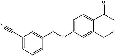 3-(((5-OXO-5,6,7,8-TETRAHYDRONAPHTHALEN-2-YL)OXY)METHYL)BENZONITRILE Struktur