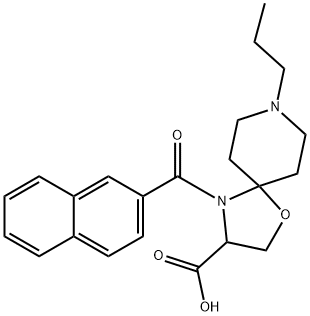 4-(naphthalene-2-carbonyl)-8-propyl-1-oxa-4,8-diazaspiro[4.5]decane-3-carboxylic acid, 1326811-05-5, 結(jié)構(gòu)式