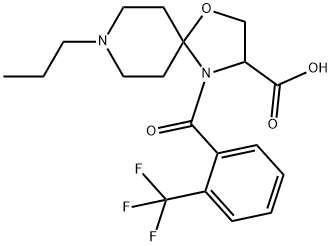 8-propyl-4-[2-(trifluoromethyl)benzoyl]-1-oxa-4,8-diazaspiro[4.5]decane-3-carboxylic acid Struktur