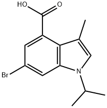 6-BROMO-1-ISOPROPYL-3-METHYL-1H-INDOLE-4-CARBOXYLIC ACID Struktur