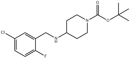tert-Butyl 4-(5-chloro-2-fluorobenzylamino)piperidine-1-carboxylate Struktur